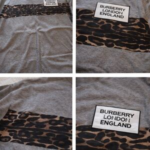 Burberry Gray Top with Leopard Print Accent